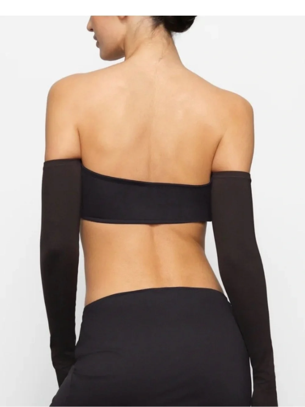 Skims Signature Swim Long Sleeve Bikini top XL black NEW